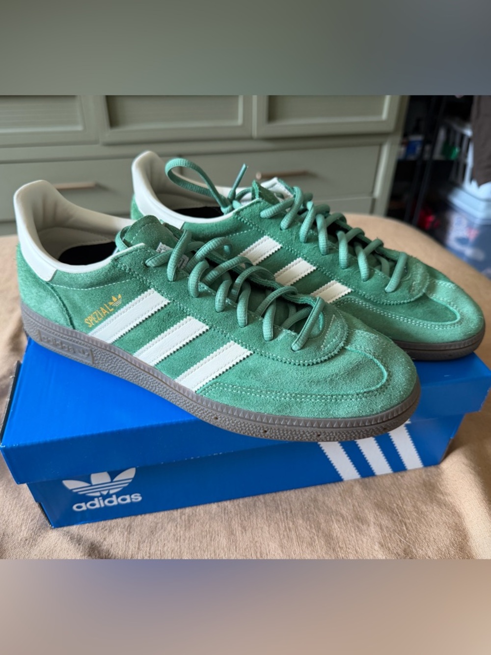 adidas Spezial Green Suede Sneakers